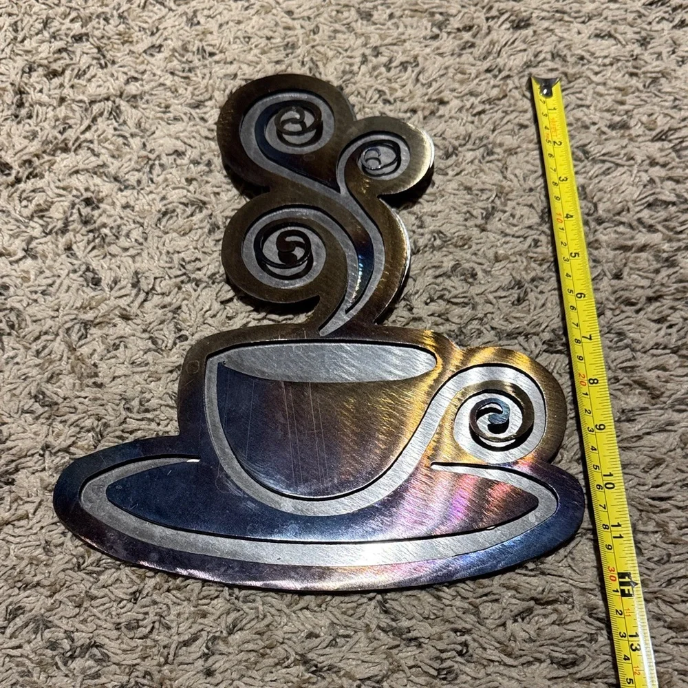 Stainless Steel Coffee Cup Wall Art